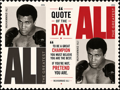Best quote of the day by Muhammad Ali: 'To be a great champion, you must believe you are...' The powerful 18-word message from the 'greatest' boxer that still inspires millions worldwide