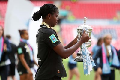 Manchester City’s Khadija Shaw praised for focus after goal sets up Double glory