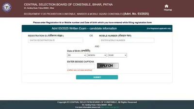 CSBC Bihar Constable Exam City Slip 2026 released, admit card dates announced for 4,236 posts: Check timings, vacancy details and more