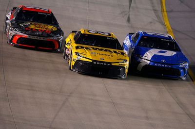 Denny Hamlin wins frantic Nashville NASCAR Cup finish as JGR sweeps top three