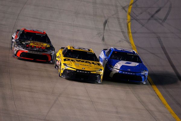 Denny Hamlin wins frantic Nashville NASCAR Cup finish as JGR sweeps top three