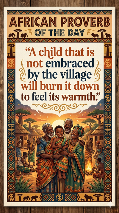 African Proverb of the Day: 'A child that is not embraced by the village...'-Life lessons on belonging, community, compassion, and why every child needs to feel seen and valued