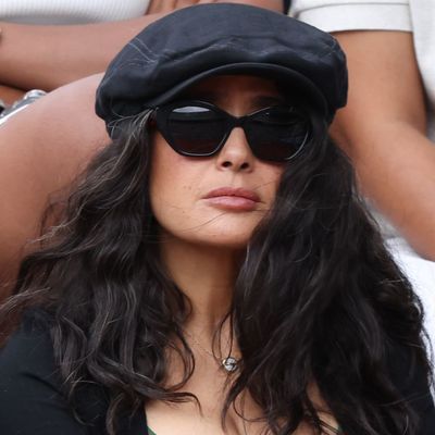 Not Today, Tennis-Core—Salma Hayek Styles Edgy Bermuda Shorts at the 2026 French Open