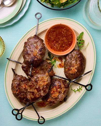 Thomasina Miers’ Thai-style recipes for grilled pork skewers with mango, cucumber and mint salad