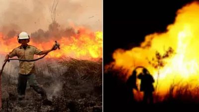 A massive fire broke out in Indonesia's Central Jakarta