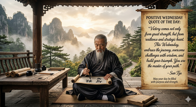 Wednesday positive quote of the day by Sun Tzu: “The whole secret lies in confusing the enemy so that he cannot...”