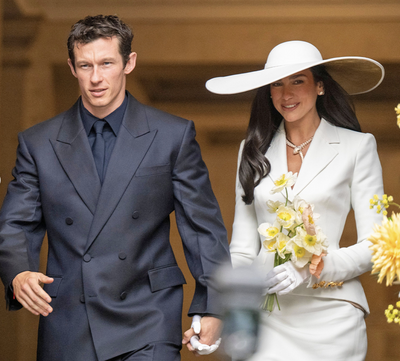 Dua Lipa Just Proved Bianca Jagger's Celebrity Wedding Fashion Moment Is Eternal