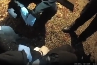 Chilling bodycam of Henry Nowak arrest shows handcuffed student telling officers he’s been stabbed