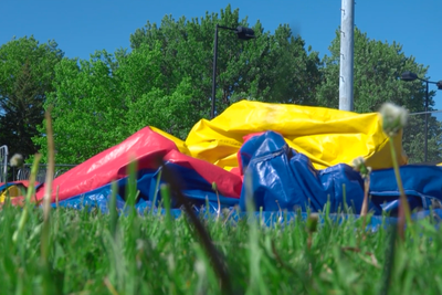Toddler fighting for life after inflatable house thrown into air by violent storm