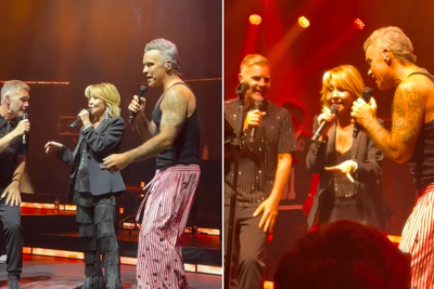 Robbie Williams and Gary Barlow perform together for first time in nearly a decade at Lulu concert