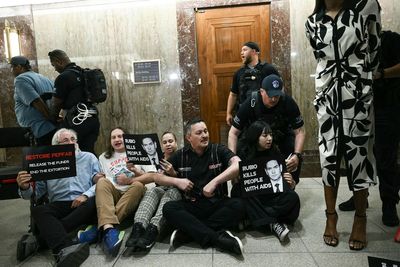 Protesters arrested outside Marco Rubio hearing while chanting ‘Rubio lies’