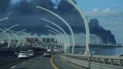 Fire engulfs St Petersburg oil terminal amid large-scale Ukrainian drone attack in Russia