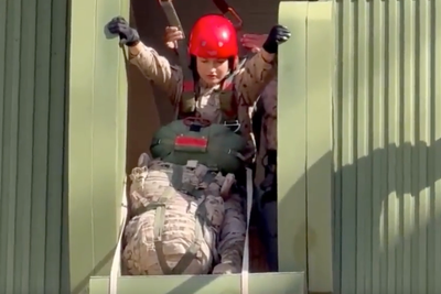 Spain’s future queen Princess Leonor jumps out of plane in military exercise