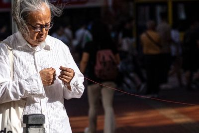 A Hong Kong artist tries to mark the Tiananmen crackdown. He was quickly stopped by police