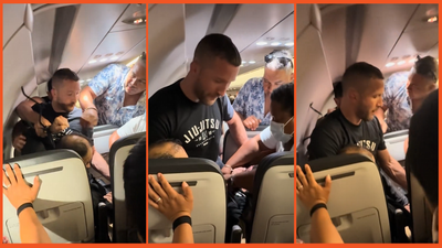 Frontier Airlines passenger reportedly tries to open door and leap out mid-flight, former MMA pro steps in to restrain him