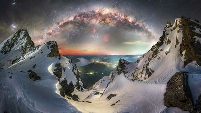 Astrophotographer climbed steep snow and ice to reveal a spectacular night sky "most people beneath those lights will never see"