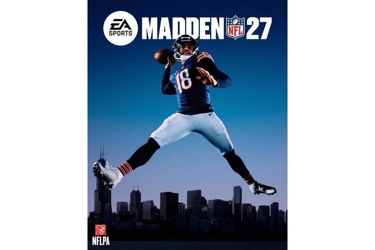 Caleb Williams strikes jump-throw pose for Madden NFL…