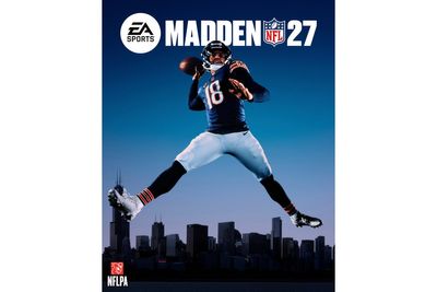 Caleb Williams strikes jump-throw pose for Madden NFL 27 cover