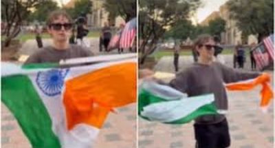 Indian Flag Torn at Texas Protest Sparks Outrage, Fuels Immigration Debate