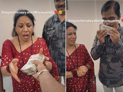 IIM alumnus travels to Pune to hand over first salary in cash to parents, their reaction melts internet