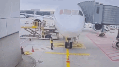 Several Lufthansa staff injured after plane's nose gear collapses at Germany's Frankfurt airport - video