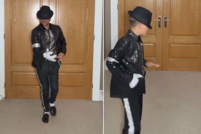 Peter Andre shares video of rarely-seen son Theo ‘following in his daddy’s footsteps’