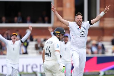 Ollie Robinson shines on England return during wicket-ladened first day at Lord’s