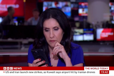 BBC newsreader ‘caught scrolling’ on her phone during live broadcast