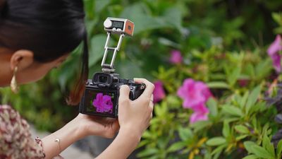 Harlowe gave this camera flashgun Inspector Gadget-like legs to avoid unflattering portrait photos