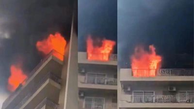After Delhi Malviya Nagar fire, Noida high-rise in Sector 75 sees blaze, horrific video shows panic among residents
