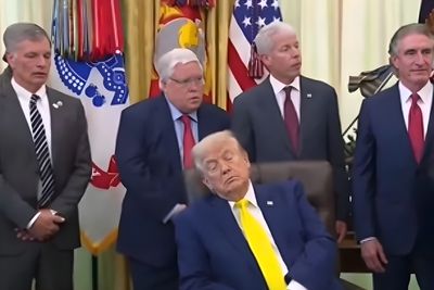 President Trump Caught Sleeping During Afternoon White House Announcement: Seventh On-Camera Episode This Year