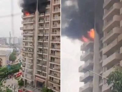 'Paudhon mein paani de rahe hain': Noida Ivy County video sparks debate as fire brigade water reaches only 6th floor during 12th-floor fire