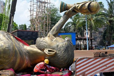 70ft Lionel Messi statue taken down due to safety fears months after unveiling