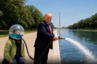 Trump shares wild AI video of him filling DC reflecting pool with tears