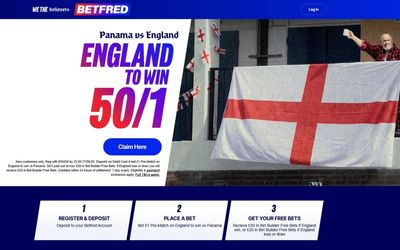 Betfred World Cup 2026 offer: Get 50/1 on England to beat Panama