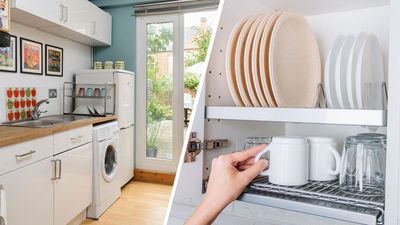 Low on space in your kitchen? This genius hidden dish rack idea will free up much-needed counterspace