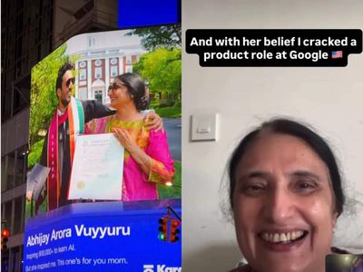 Indian techie working at Google honours mother with Times Square billboard after years of setbacks and success