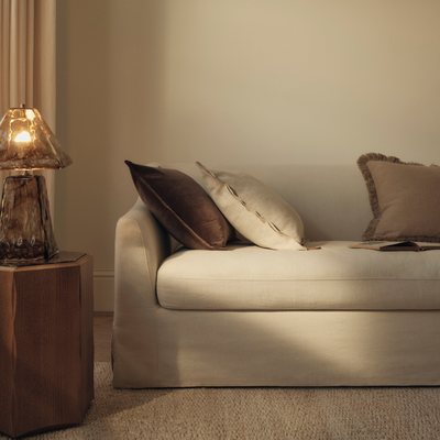 George Home has just dropped a stunning glass lamp, and it’s a dead ringer for the viral M&S All Over Glass Table Lamp, but half the price