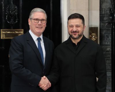 Zelenskyy discusses ‘urgent need to scale up’ air defences with key allies in London