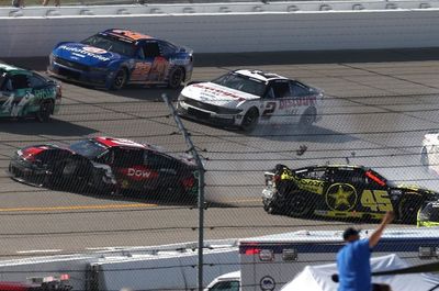 Points leader Tyler Reddick crashes out in wild restart pileup at Michigan
