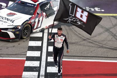 Denny Hamlin ties Kyle Busch, honors him with 63rd NASCAR Cup win at Michigan