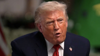 'A Failed President': Viral Photos Capture Donald Trump's Sweaty, Bright Orange Face Before Interview Walkout