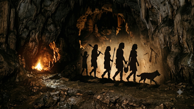 Five people walked into a pitch-black cave 14,000 years ago with a dog and burning branches; scientists found their footprints
