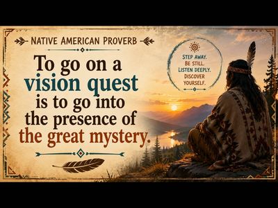 Native American Proverb of the Day: 'To go on a vision quest is to go into...'- Life lessons on self-discovery, spiritual growth, inner wisdom, and why finding yourself requires looking beyond the ordinary