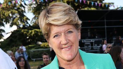 Clare Balding's joyful blue knit is the summer top that works whatever the weather