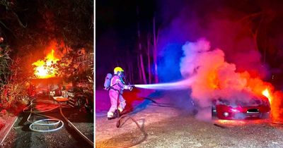 House fire, car inferno, solar panel blaze in busy 24 hours for firefighters