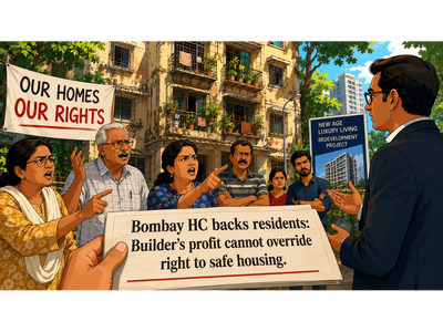 For 13 years a builder failed to redevelop a 70-year-old housing society so a new builder was appointed, the old builder objected, but HC favored residents