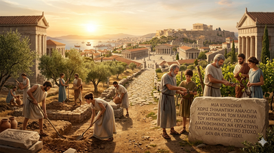 Greek proverb of the day: 'A society without a significant proportion of people with the character of the ant, willing to work for a future goal, will not...' - inspiring life lessons on future planning and why hard work today creates a better tomorrow