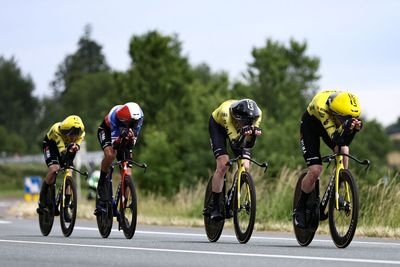 Tour Auvergne-Rhône-Alpes: Visma-Lease a Bike power to team time trial victory on stage 3, but EF's Baudin keeps yellow jersey after GC shake-up