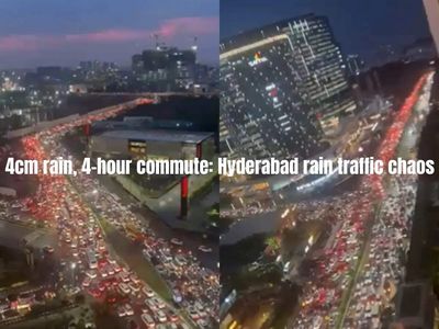 How 4 cm of rain brought Hyderabad’s IT corridor to a crawl; commuter spends 4 hours covering a few km